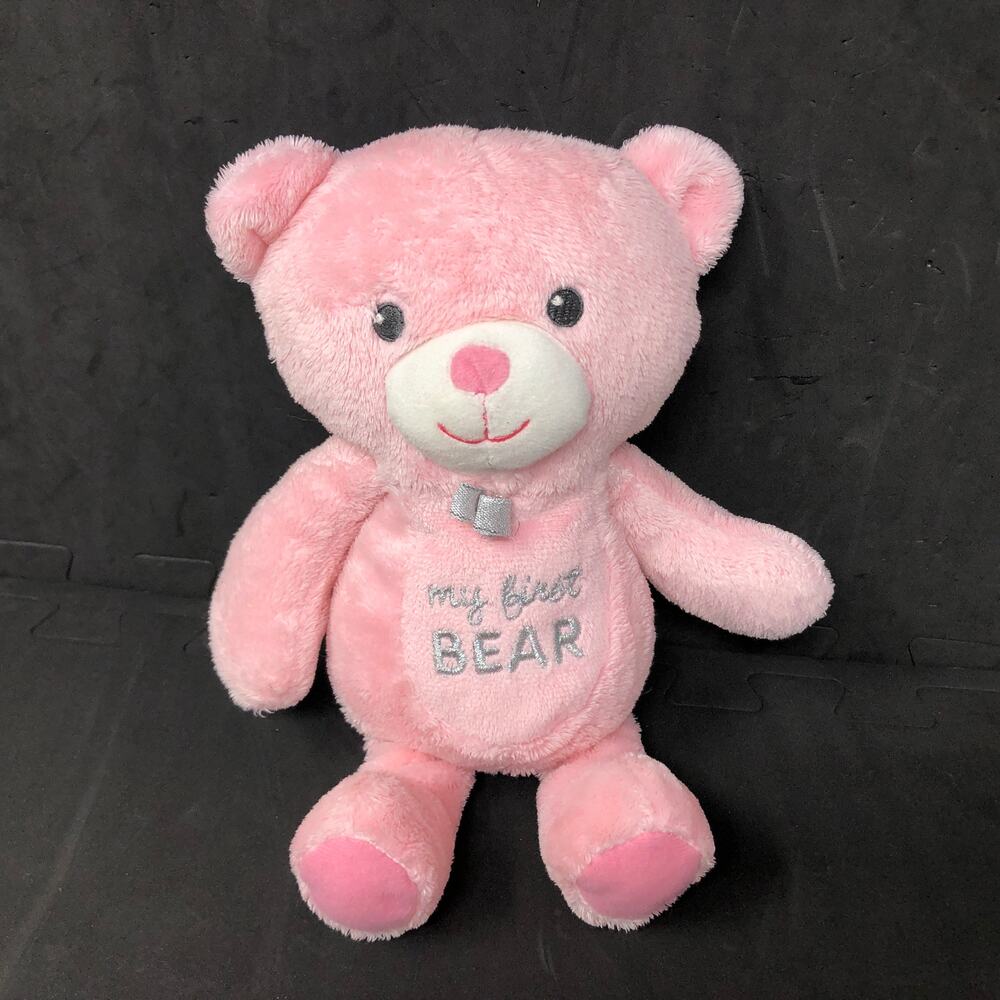 Garanimals My First‎ Bear Pink Rattle Teddy Silver Bow 10" Baby Lovey